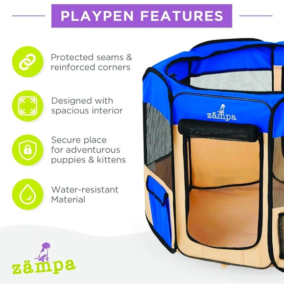 Zampa Portable, foldable Pet Playpen - small to Med pets - EUC - only used once - Picture 5 of 16